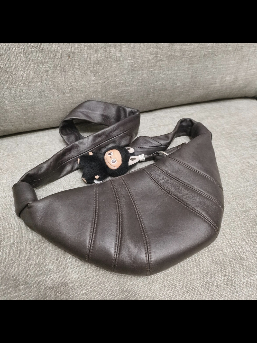 Genuine leather croissant bag